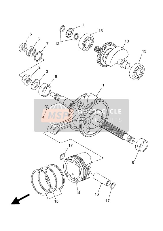 Yamaha X-MAX 400 ABS 2017 Crankshaft & Piston for a 2017 Yamaha X-MAX 400 ABS